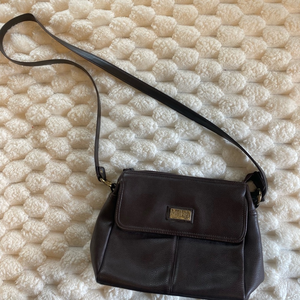 Vintage Moda Italia Fifth Avenue Brown Leather Shoulder Bag